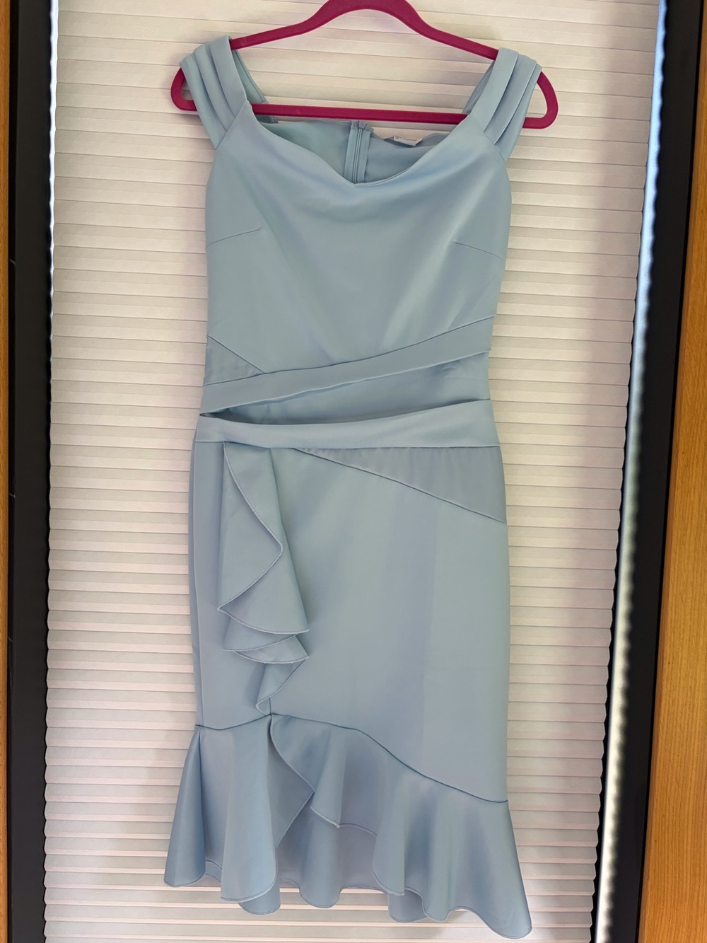 VENUS Pale Blue Ruffle Midi Dress sz S